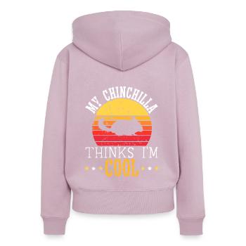 Chinchilla-Liebhaber Nagetier Tier Chinchilla-Besitzer - Frauen Premium Bio Zip Hoodie - Altrosa - Hinten - Julia (174cm)