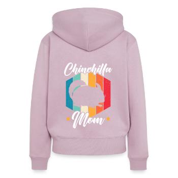 Chinchilla Mama Chinchilla Liebhaber Nagetier Haustier - Frauen Premium Bio Zip Hoodie - Altrosa - Hinten - Julia (174cm)