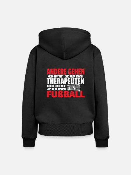 Fußballzubehör Geschenkidee Fußballfan - Frauen Premium Bio Zip Hoodie - Schwarz