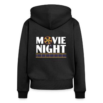 Soirée cinéma Critique de cinéma Cinéma Marathon Cinéma - Sweat à capuche zippé Premium bio Femme - noir - Dos - Julia (174cm)