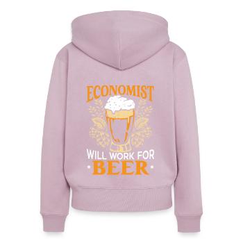 Wirtschaftswissenschaftler Wirtschaftslehrer Beruf Wirtschaft Wirtschaft - Frauen Premium Bio Zip Hoodie - Altrosa - Hinten - Julia (174cm)