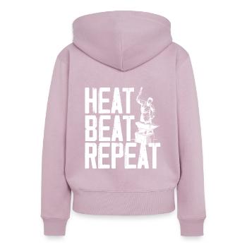 Blacksmith Hammer Metalsmith Forging Blacksmithing - Women's Premium Organic Zip Hoodie - dusky pink - Back - Julia (174cm)