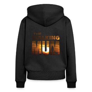 Hundezubehör Pudel Hundebesitzer - Frauen Premium Bio Zip Hoodie - Schwarz - Hinten - Julia (174cm)