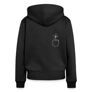 Hundezubehör Pudel Hundebesitzer - Frauen Premium Bio Zip Hoodie - Schwarz - Hinten - Julia (174cm)