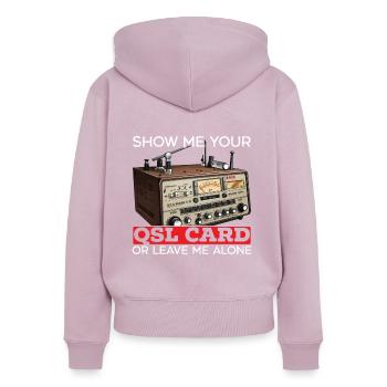 Amateurfunker Morsecode Radioaktivität - Frauen Premium Bio Zip Hoodie - Altrosa - Hinten - Julia (174cm)