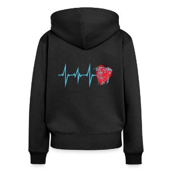 Hundezubehör Terrier Hundebesitzer - Frauen Premium Bio Zip Hoodie - Schwarz - Hinten - Julia (174cm)