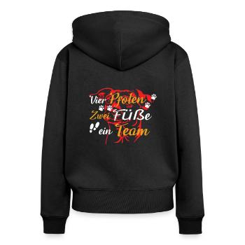 Hundezubehör Terrier Hundebesitzer - Frauen Premium Bio Zip Hoodie - Schwarz - Hinten - Julia (174cm)