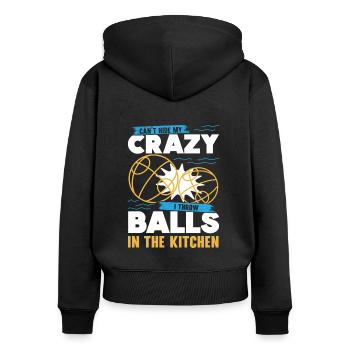 Joueur de pétanque Jeu de pétanque Sports italiens Italie - Sweat à capuche zippé Premium bio Femme - noir - Dos - Julia (174cm)