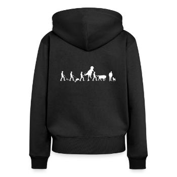 Hundezubehör Terrier Hundebesitzer - Frauen Premium Bio Zip Hoodie - Schwarz - Hinten - Julia (174cm)