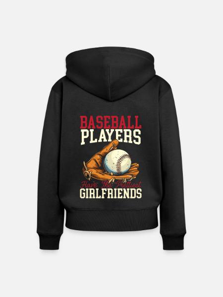 Baseball-Freundin Sportliebhaber Baseball-Fan - Frauen Premium Bio Zip Hoodie - Schwarz