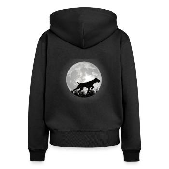Hunde Deutsch Drahthaar Hundebesitzer - Frauen Premium Bio Zip Hoodie - Schwarz - Hinten - Julia (174cm)