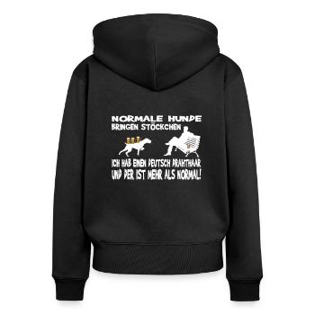 Hunde Deutsch Drahthaar Hundebesitzer - Frauen Premium Bio Zip Hoodie - Schwarz - Hinten - Julia (174cm)