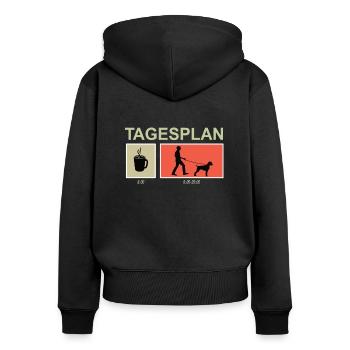 Hunde Deutsch Drahthaar Hundebesitzer - Frauen Premium Bio Zip Hoodie - Schwarz - Hinten - Julia (174cm)
