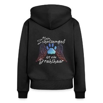 Hunde Deutsch Drahthaar Hundebesitzer - Frauen Premium Bio Zip Hoodie - Schwarz - Hinten - Julia (174cm)