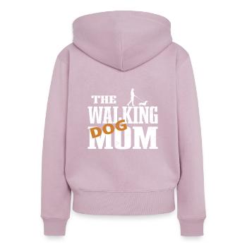 Chien teckel Propriétaire de chien Gechenkidee - Sweat à capuche zippé Premium bio Femme - rose poudré - Dos - Julia (174cm)