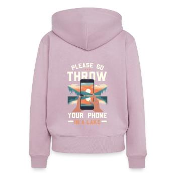 Digital Detox Handy Fasten Go Offline - Frauen Premium Bio Zip Hoodie - Altrosa - Hinten - Julia (174cm)