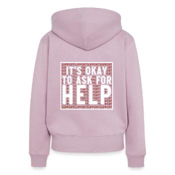 Journée de l’unité Anti Intimidation Prévention Gentillesse - Sweat à capuche zippé Premium bio Femme - rose poudré - Dos - Julia (174cm)