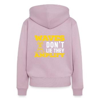 Amateurfunker Morsecode Radioaktivität - Frauen Premium Bio Zip Hoodie - Altrosa - Hinten - Julia (174cm)