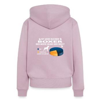 Hund Boxer Hundebesitzer Geschenkidee - Frauen Premium Bio Zip Hoodie - Altrosa - Hinten - Julia (174cm)