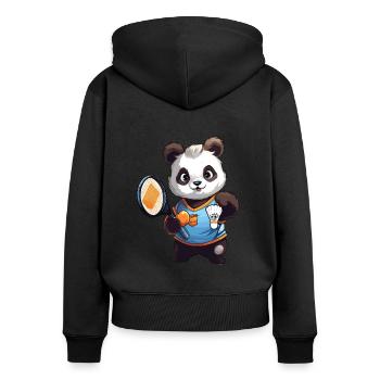 Shuttlecock Badminton Player Smash Racquet Sports - Women's Premium Organic Zip Hoodie - black - Back - Julia (174cm)