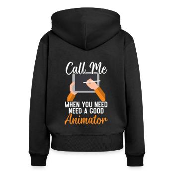 3D-Animator Animieren von Keyframes, Rendern von Animationen - Frauen Premium Bio Zip Hoodie - Schwarz - Hinten - Julia (174cm)