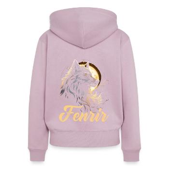 Fenrir Wolf Wikinger Nordisch Nordmänner Odins Wolf - Frauen Premium Bio Zip Hoodie - Altrosa - Hinten - Julia (174cm)