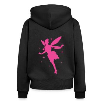 Fée Magique Elfe Conte de Fées Dames Fille Cadeau - Sweat à capuche zippé Premium bio Femme - noir - Dos - Julia (174cm)