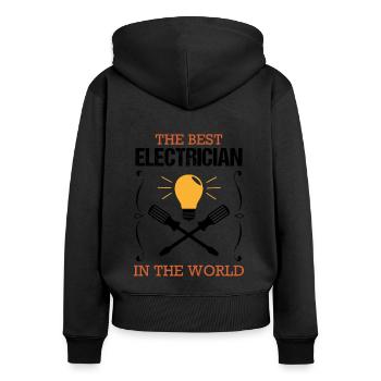 Electrician Profession Training Electronics Technician Gift - Women's Premium Organic Zip Hoodie - black - Back - Julia (174cm)