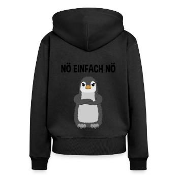 Pinguin Nö Einfach Nö Lustiger Spruch Geschenk - Frauen Premium Bio Zip Hoodie - Schwarz - Hinten - Julia (174cm)
