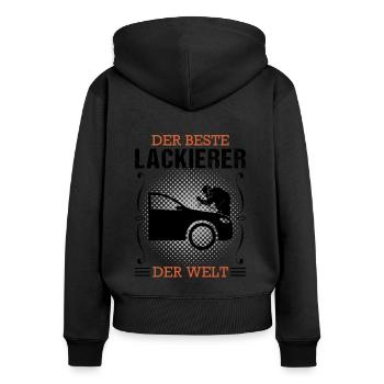 Fahrzeuglackierer Beruf Lackierer Geschenk - Frauen Premium Bio Zip Hoodie - Schwarz - Hinten - Julia (174cm)