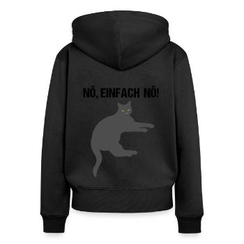 Katze Nö Einfach Nö Lustiger Spruch Geschenk - Frauen Premium Bio Zip Hoodie - Schwarz - Hinten - Julia (174cm)