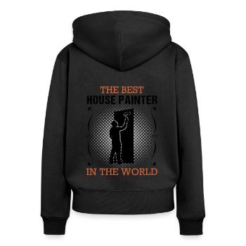 Painter Profession Training Varnisher Gift - Women's Premium Organic Zip Hoodie - black - Back - Julia (174cm)