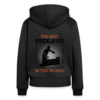 Maurer Bauhandwerker Beruf Ausbildung Geschenk - Frauen Premium Bio Zip Hoodie - Schwarz - Hinten - Julia (174cm)