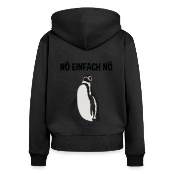 Pinguin Nö Einfach Nö Lustiger Spruch Geschenk - Frauen Premium Bio Zip Hoodie - Schwarz - Hinten - Julia (174cm)