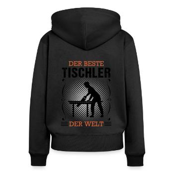 Tischler Beruf Schreiner Handwerker Geschenk - Frauen Premium Bio Zip Hoodie - Schwarz - Hinten - Julia (174cm)