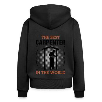 Carpenter Profession Carpenter Craftsman Gift - Women's Premium Organic Zip Hoodie - black - Back - Julia (174cm)