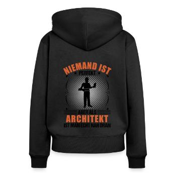 Architekt Lustiger Spruch Handwerker Geschenk - Frauen Premium Bio Zip Hoodie - Schwarz - Hinten - Julia (174cm)