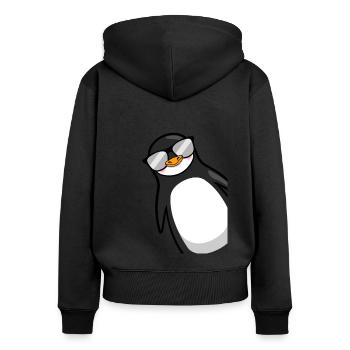 Lustiger Pinguin Mit Sonnenbrille Cooles Geschenk - Frauen Premium Bio Zip Hoodie - Schwarz - Hinten - Julia (174cm)