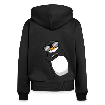 Lustiger Pinguin Mit Sonnenbrille Cooles Geschenk - Frauen Premium Bio Zip Hoodie - Schwarz - Hinten - Julia (174cm)