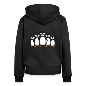 Lustige Pinguin Bande Mit Sonnenbrille Geschenk - Frauen Premium Bio Zip Hoodie - Schwarz - Hinten - Julia (174cm)
