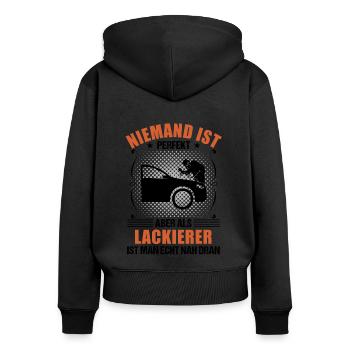 Fahrzeuglackierer Spruch Lackierer Geschenk - Frauen Premium Bio Zip Hoodie - Schwarz - Hinten - Julia (174cm)