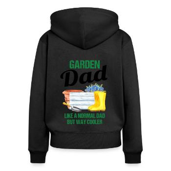 Garten Papa Lustiger Spruch Geschenk Herren - Frauen Premium Bio Zip Hoodie - Schwarz - Hinten - Julia (174cm)