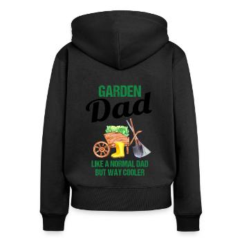 Garten Papa Lustiger Spruch Geschenk Herren - Frauen Premium Bio Zip Hoodie - Schwarz - Hinten - Julia (174cm)
