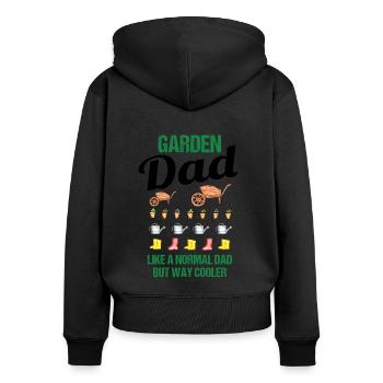 Garten Papa Lustiger Spruch Geschenk Herren - Frauen Premium Bio Zip Hoodie - Schwarz - Hinten - Julia (174cm)