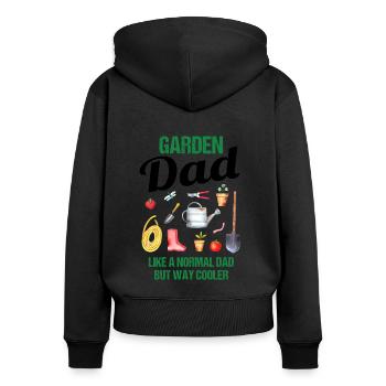 Garten Papa Lustiger Spruch Geschenk Herren - Frauen Premium Bio Zip Hoodie - Schwarz - Hinten - Julia (174cm)