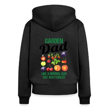 Garten Papa Lustiger Spruch Geschenk Herren - Frauen Premium Bio Zip Hoodie - Schwarz - Hinten - Julia (174cm)