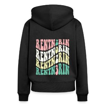 Rentner 2023 Retro Rente Ruhestand Pension Frauen - Frauen Premium Bio Zip Hoodie - Schwarz - Hinten - Julia (174cm)