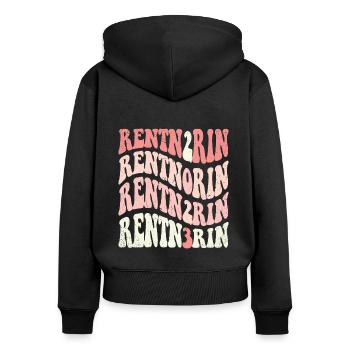 Rentner 2023 Retro Rente Ruhestand Pension Frauen - Frauen Premium Bio Zip Hoodie - Schwarz - Hinten - Julia (174cm)