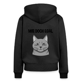 Katze Freches Kätzchen Lustiger Spruch Geschenk - Frauen Premium Bio Zip Hoodie - Schwarz - Hinten - Julia (174cm)