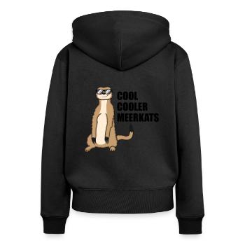 Suricate cool drôle de dicton cadeau - Sweat à capuche zippé Premium bio Femme - noir - Dos - Julia (174cm)